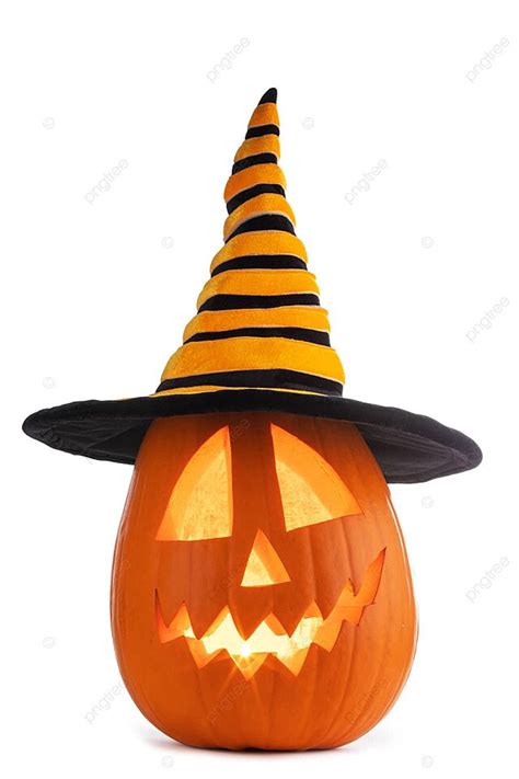Illuminate pumpkin with witch hat